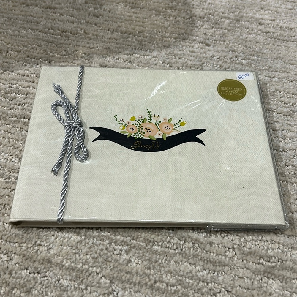 Guest Book Cloth Cover With Design 7.75”x 5.75”